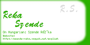 reka szende business card